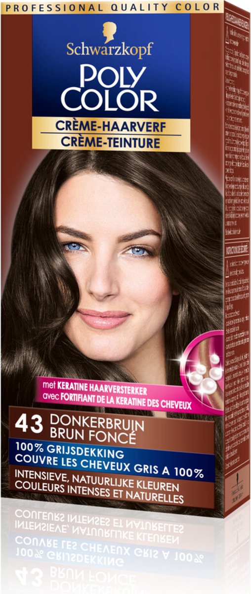 Schwarzkopf Poly Color Crème Haarverf 43 Donkerbruin - 1 stuk
