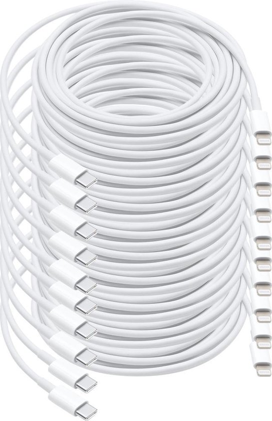 MMOBIEL 10 Stuks USB – C naar 8 Pin Lightning Kabel 1 meter - voor iPhone / iPad / MacBook / iPod