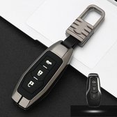 Auto Lichtgevende All-inclusive Zinklegering Sleutel Beschermhoes Sleutel Shell voor Ford C Stijl Smart 3-knop (Gun Metal)