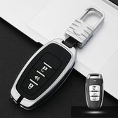 Auto Lichtgevende All-inclusive Zinklegering Sleutel Beschermhoes Sleutel Shell voor Haval B Stijl Smart 3-knop (Zilver)