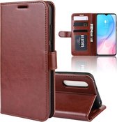 R64 Texture Single Fold Horizontale Flip Leather Case voor MI CC9, met houder & kaartsleuven & portemonnee (bruin)