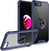 Armor Ring PC + TPU magnetische schokbestendige beschermhoes voor iPhone 8 Plus / 7 Plus (blauw)