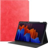 Voor Samsung Galaxy Tab S7 + T970 Koeienhuid Textuur TPU Tablet Horizontale Flip Leren Case met Houder & Slaap / Wekfunctie & Pen Slot (Rood)