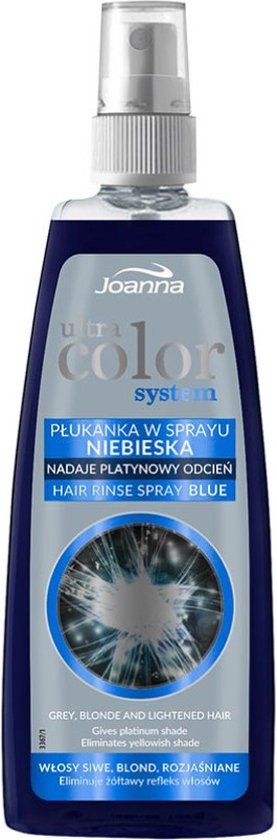Foto: Joanna ultra color system hair rinse spray blue for grey blonde lightened hair spray rinse into grey blonde lightened hair giving platinum shade blue 150ml