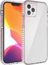 2-in-1 ultraheldere schokbestendige pc + TPU-hoes met verwijderbare kleurknop voor iPhone 12/12 Pro (roze)