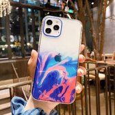 IMD Straight Edge Dreamy Watercolor Pattern Shockproof TPU beschermhoes voor iPhone 12 Pro Max (A4)