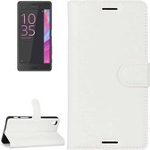 Litchi Texture horizontale flip lederen hoes met houder & kaartsleuven & portemonnee voor Sony Xperia X (wit)