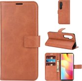 Voor Xiaomi Mi Note 10 Lite Retro Kalfspatroon Gesp Horizontale Flip Leren Case met Houder & Kaartsleuven & Portemonnee (Lichtbruin)