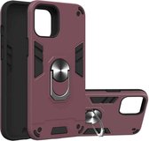 Voor iPhone 12 Pro Max Armor Series PC + TPU beschermhoes met ringhouder (Wnie Red)