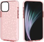 Voor iPhone 12 schokbestendig Diamond Texture TPU beschermhoes (roze)