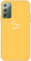 Voor Samsung Galaxy Note20 Three Dots Love-heart Pattern Frosted TPU beschermhoes (geel)