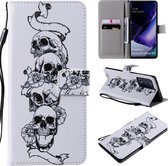 Voor Samsung Galaxy Note 20 Ultra Schilderen Horizontale Flip Leren Case met Houder & Kaartsleuf & Lanyard (Skull Bone)