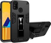 Voor Samsung Galaxy M30s 2 in 1 PC + TPU schokbestendige beschermhoes met onzichtbare houder (zwart)