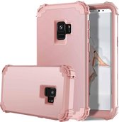 Voor Galaxy S9 Dropproof 3 in 1 No Gap in the Middle siliconen hoes beschermhoes (rose goud)