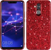 Glittery poeder schokbestendig TPU-hoesje voor Huawei Mate 20 Lite / Maimang 7 (rood)