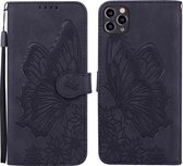 Retro Skin Feel Butterflies Embossing Horizontale Flip Leather Case met houder & kaartsleuven & portemonnee voor iPhone 11 Pro Max (zwart)