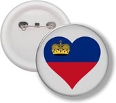 Button Met Speld - Hart Vlag Liechtenstein