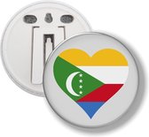 Button Met Clip - Hart Vlag Comoros