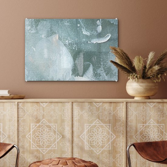 MuchoWow® Glasschilderij 60x40 cm - Schilderij acrylglas - Acrylverf - Abstract - Design - Foto op glas - Schilderijen