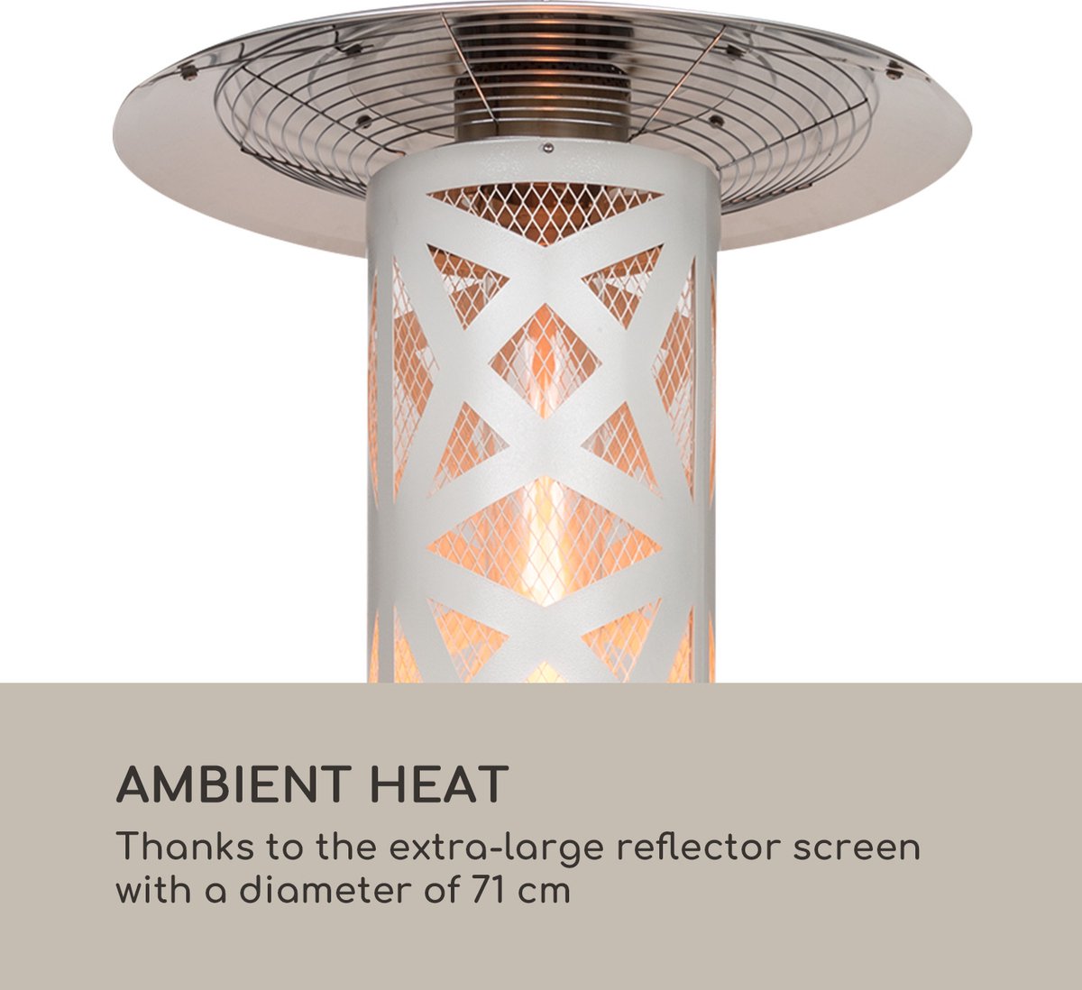 Blumfeldt Terrasverwarmer, Outdoor Gasheater, Gas Terrasheater voor Terras, Tuin & Balkon, Terrasverwarmer met elektrische Ontsteking, 360° Vlamzicht, Gasverwarming met Wielen - RVS - Op Wieltjes - Patio Heater - Buitenverwarmer – foto 6