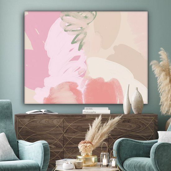 013451c, wandafbeelding, wandafbeelding op canvas, XXL-formaat, wandafbeelding, woonkamer, woning, deco, kunstdruk, geel, 5-delig, klaar om op te hangen