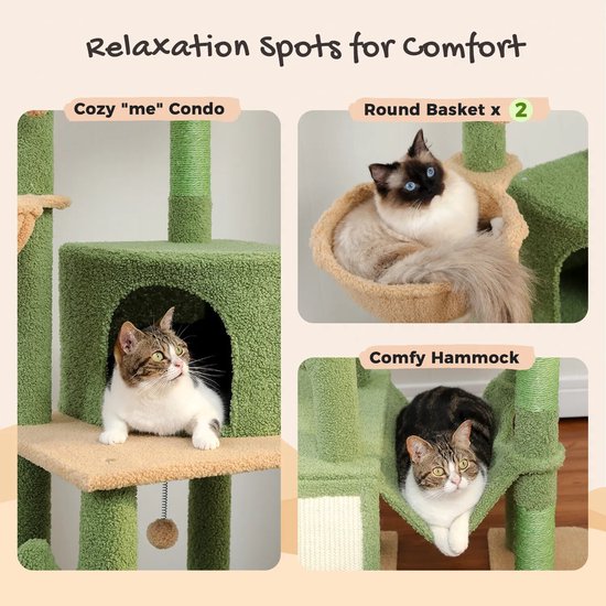 Kattenkrabpaal - Krabpaal - Katten Huis - Premium Cactus Kattentoren ...