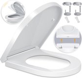 KESSER® Abattant WC avec couvercle à fermeture douce - Abattant WC avec Duroplast et fonction de dégagement Quick- Wit / Forme D
