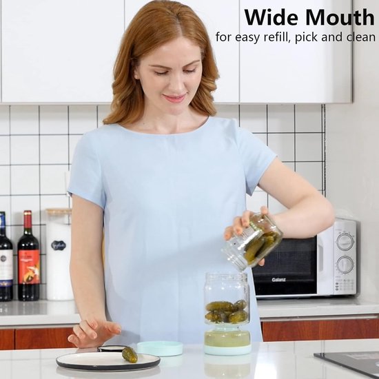 1,5L Fermentierglas, Fermentationsglas mit Gärventi & Gewicht, Gärglas für Sauerkraut