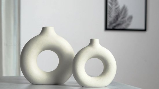 Vase circulaire creux en céramique à Donuts, Pot de fleur