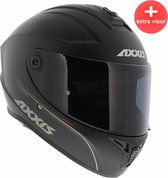 Axxis Draken S integraal helm solid mat zwart XL + extra (donker) vizier in de doos!
