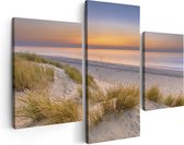 Artaza Peinture sur toile Triptyque Plage et mer depuis les dunes - 90 x 60 - Photo sur toile - Impression sur toile