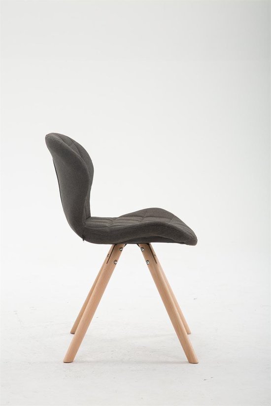 Set van 4 eetkamerstoelen Toulouse stof rond taupe/natura