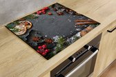 Inductiebeschermer - Kerst Ingrediënten - 91.2x52 cm - Inductiebeschermer - Inductie Afdekplaat Kookplaat - Inductie Mat - Anti-Slip - Keuken Decoratie - Keuken Accessoires