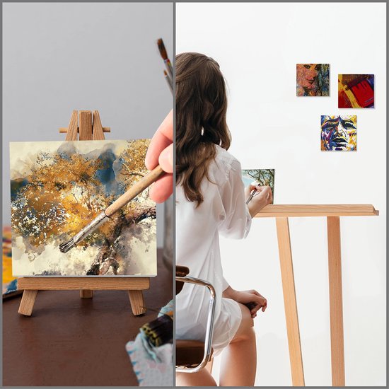 Belle Vous Lot de 4 Toile a Peindre - 50 x 50 cm - Toile Peinture Pré-Étirée sur