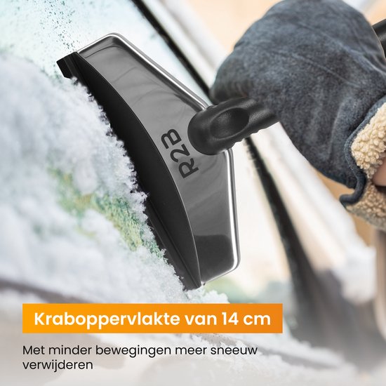 R2B Stevige IJskrabber auto - Extra breed - RVS & Gehard kunststof - Ruitenkrabber auto - Glaskrabber - Glasschraper - Autoaccessoires