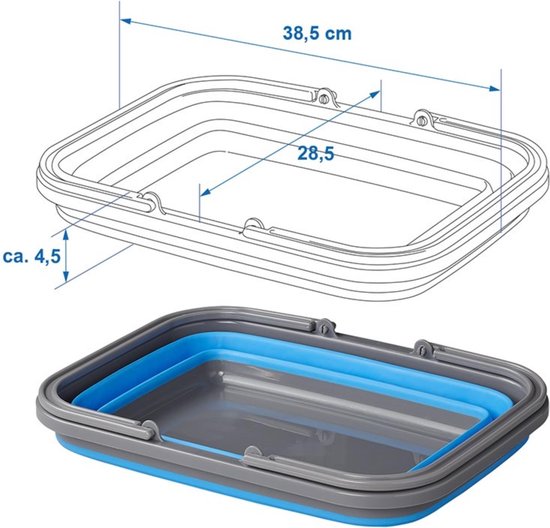 PUNELE Opklapbare wastafel, draagbaar, multifunctioneel, kunststof, rubber, groentewasemmer voor onderweg (klein 16 cm lang en 9 cm breed