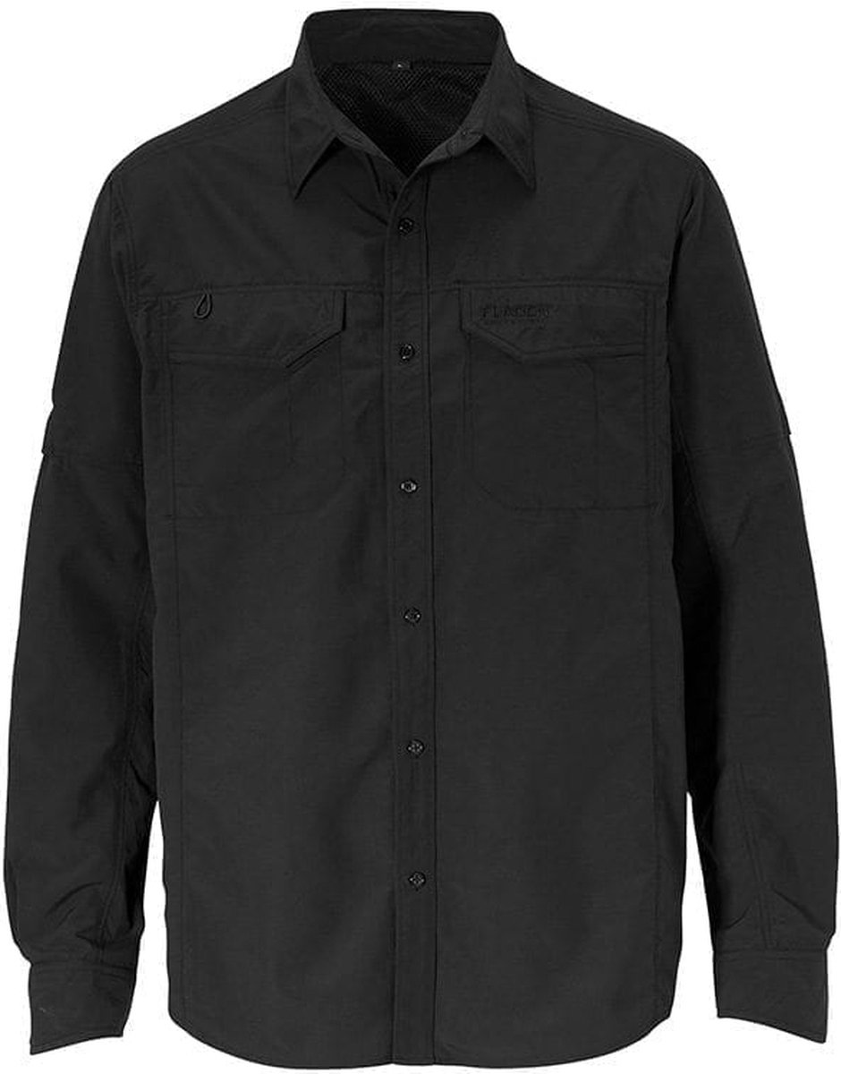Fladen Authentic Summer Shirt UV 50+ Black XL | Vis shirt