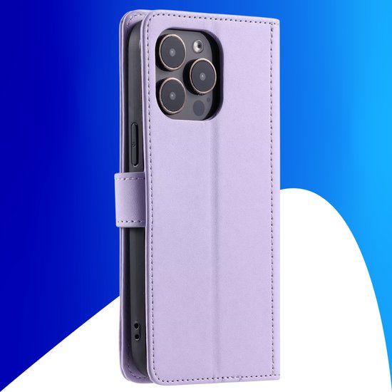 Hoesje geschikt voor Samsung Galaxy A21S - Bookcase - Pasjeshouder - Koord - Kunstleer - Paars