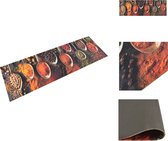 vidaXL Keukenloper - Lepel- en Kruidenprint - 180 x 60 cm - 5 mm dik - Fluweel- en latex materiaal - Deurmat