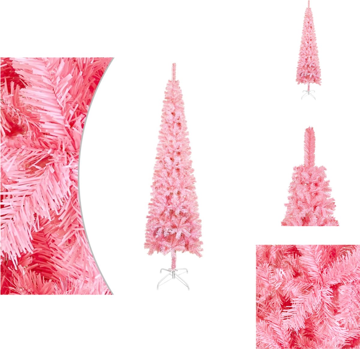 vidaXL Kerstboom Rose 150 cm - PVC/Staal - Verstelbare takken - Decoratieve kerstboom