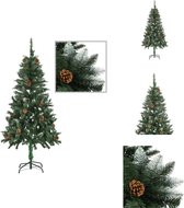 vidaXL Kunstkerstboom - vidaXL - kerstboom - 150 cm - levensecht - wit glitter - Decoratieve kerstboom
