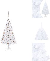 vidaXL Kunstkerstboom - White - 150 cm - Met LED-verlichting - Decoratieve kerstboom