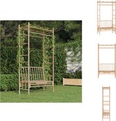 vidaXL Banc de jardin pergola en Bamboe - 116 x 52 x 220 cm - Durable - Robuste - Pour Plantes grimpantes - Comprend des instructions de montage - vidaXL - Banc de jardin