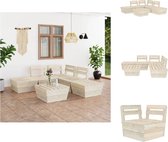 vidaXL Pallet Lounge Set - 6-delig - Hout - Geïmpregneerd vurenhout - 60 x 60 x 65 cm - Rustieke charme - Tuinset
