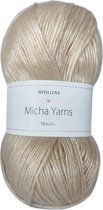 Micha Yarns - metallic 57% acryl 43% polyester garen - 5 bollen - 5 x 100gram - 285 meter per bol - Creme (002)