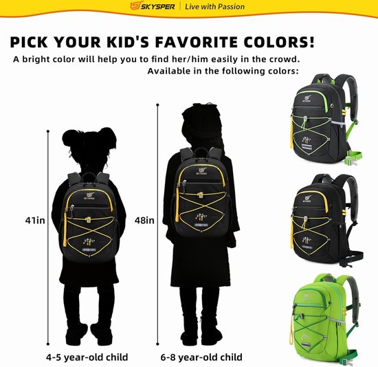 SKYSPER Kinderrucksack Wandern Jungen Mädchen für 3-8 Jährige