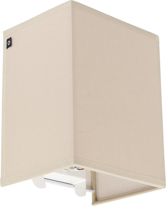 QAZQA vete - Moderne Wandlamp met kap Up Down voor binnen - 1 lichts - D 115 mm - Beige - Woonkamer | Slaapkamer - Afbeelding 4