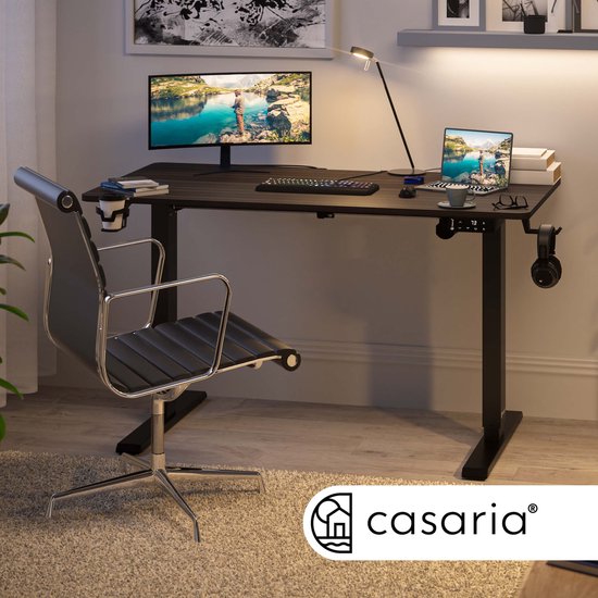 Casaria Zit Sta Bureau – Hoogte Verstelbaar Elektrisch - 110x60cm Bruin