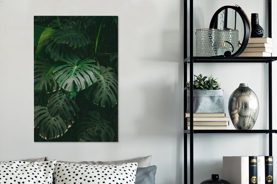 Peintures sur toile Feuilles - Monstera - Motif - 60x90 cm - Décoration murale