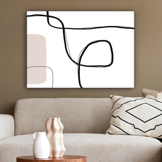 Tableau Peinture Abstrait - Pastel - Minimalisme - 80x60 cm - Décoration murale